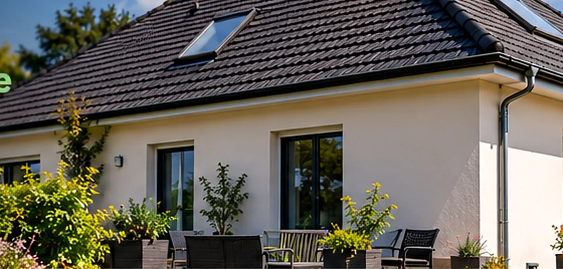 Maison entretenue en environnement paysager, image illustrative générée par IA